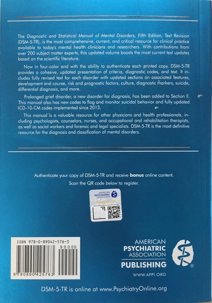 Diagnostic and Statistical Manual of Mental Disorders Text Revision DSM 5Tr 5th Edition Paperback