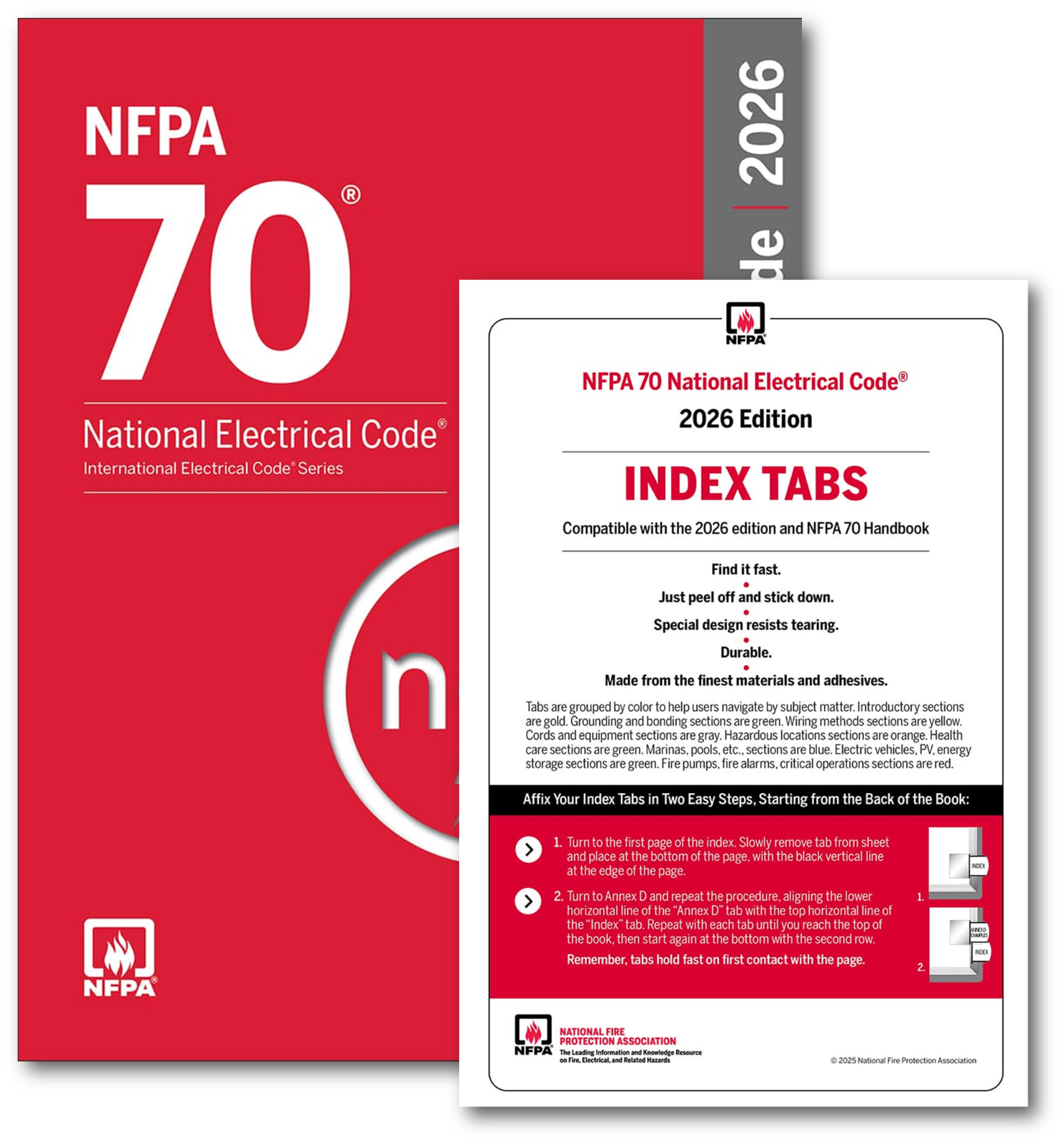 NFPA 70 National Electrical Code NEC 2026 Paperback with Index Tab