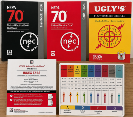 NFPA 70 NEC Handbook Hardcover With Nec Paperback 2026+ Ugly’s Electrical References 2026 with Index Tab